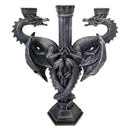 Dragons Altar Candelabra Black Gothic Triple Candle Holder Dragons 29cm 1