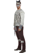 Dark Spirit Mens Warrior Costume Grey Top Brown Trousers and Mask 4