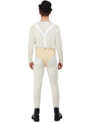 Cult Classic Clockwork Orange Costume Mens White Bodysuit Pants Braces and Hat 4