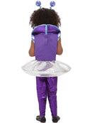 Alien Costume Toddler Silver Dress Purple Leggings Wrist Cuffs and Headband 4