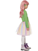 Alien Costume Green Dress for Girls with Hair Clips 2