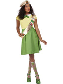 Pot Brownie Costume Green and Yellow Dress Sash Hat and Socks Girl Scout 2
