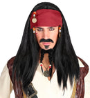 Pirate Of The Caribbean Wig With Bandana & Beads In Polybag