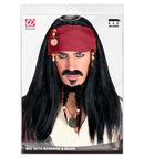 Pirate Of The Caribbean Wig With Bandana & Beads In Polybag
