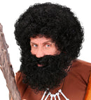 Knecht Ruprecht Wig & Beard Black - In Polybag