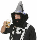 Knecht Ruprecht Wig & Beard Black - In Polybag