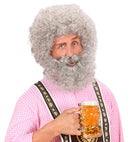 Captain Curly Wig & Beard Grey- In Polybag
