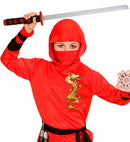 Set Of 2 Katana With Scabbard Ninja Wood Black & Red 72 Cm
