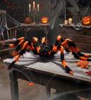 Spider With Bendable Legs Furry Black/Orange 80 Cm