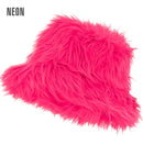 Bucket Hat Plush Neon Pink