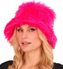 Bucket Hat Plush Neon Pink