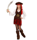 Caribbean Pirate Girl  Dress, Belt, Boot Covers, Headband, Hat 