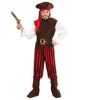 Caribbean Pirate  Shirt Withvest, Pants, Belt, Boot Covers, Headband, Hat 