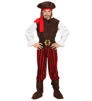 Caribbean Pirate  Shirt Withvest, Pants, Belt, Boot Covers, Headband, Hat 