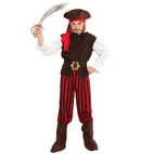 Caribbean Pirate  Shirt Withvest, Pants, Belt, Boot Covers, Headband, Hat 