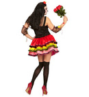Mujer Dia De Los Muertos  Dress, Fingerless Gloves, Thigh Highs, Headpiece With Veil 