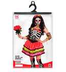 Mujer Dia De Los Muertos  Dress, Fingerless Gloves, Thigh Highs, Headpiece With Veil 