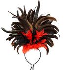 Copacabana Feathered Headband - Black/Red
