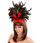 Copacabana Feathered Headband - Black/Red
