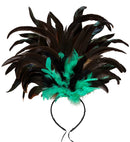 Copacabana Feathered Headband - Black/Green