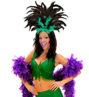 Copacabana Feathered Headband - Black/Green