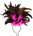 Copacabana Feathered Headband - Black/Pink