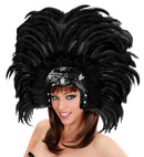 Feathered Brazil Headdress - Black