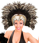 Feathered Cabaret Headdress - Silver