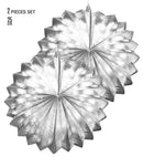 Set Of 2 Silver Metallic Globes 25 Cm