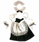 French Maid Dress-Up Set  Headpiece, Choker, Cuffs, Skirt, Apron 