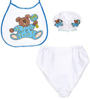 Blue Baby Dress-Up Set  Bonnet, Bib, Giant Diaper 