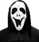 Hooded Ghost Mask With See-Through Net Eyes Eva