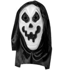 Eva White Ghost Hooded Mask With See-Through Net Eyes
