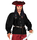Black Ruffle Shirt For Medieval, Renaissance, Colonial, Gothic, Masked Bandit, Pirate, Vampire, Disco