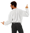 White Ruffle Shirt For Medieval, Renaissance, Colonial, Gothic, Mexican, Pirate, Vampire, Disco