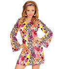 The 70S Groovy Style  - Yellow Tiny  Bubbles  Dress, Headband 