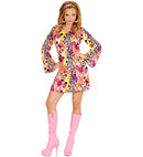 The 70S Groovy Style  - Yellow Tiny  Bubbles  Dress, Headband 