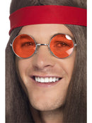 Hippie Specs Adult Silver Coloured Frame 60s Festival Groovy Costume Glasses 2