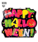 3D Neon Happy Halloween Sign 45X53 Cm