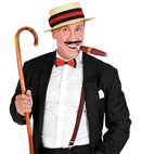 The Roaring 20S Fashion  Boater Hat, Braces, Bow Tie, Moustache, Cigar 