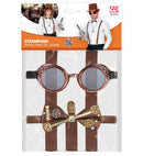 Steampunk  Braces, Bow Tie, Goggles 