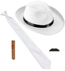 The Roaring 20S Fashion  Hat, Tie, Moustache, Cigar 