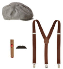 The Roaring 20S Fashion  Cap, Braces, Moustache, Cigar 