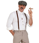 The Roaring 20S Fashion  Cap, Braces, Moustache, Cigar 