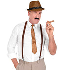 The Roaring 20S Fashion  Hat, Braces, Tie, Moustache, Cigar 