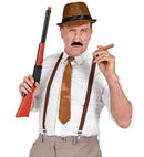 The Roaring 20S Fashion  Hat, Braces, Tie, Moustache, Cigar 