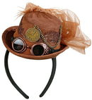 Suede Look Steampunk Mini Top Hat