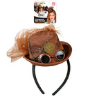 Suede Look Steampunk Mini Top Hat