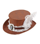 Top Hat Steampunk Distressed Leatherlook 12 Cm