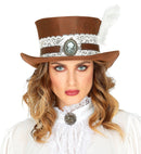 Top Hat Steampunk Distressed Leatherlook 12 Cm